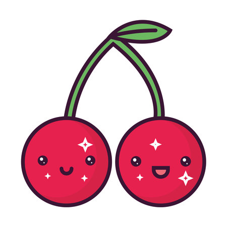 kawaii fruit cherryのイラスト素材