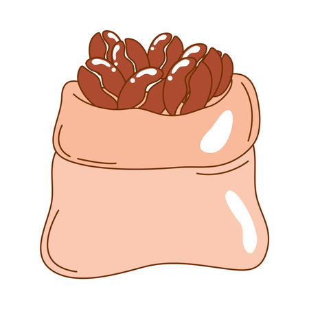 coffee grains in sackのイラスト素材