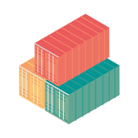 cargo containers iconのイラスト素材