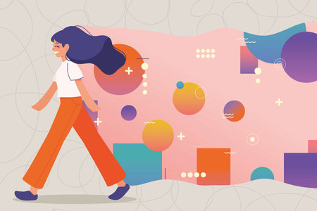 woman think positiveのイラスト素材