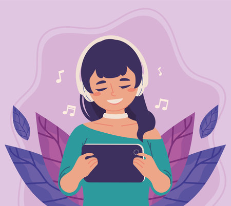 woman with cellphoneのイラスト素材