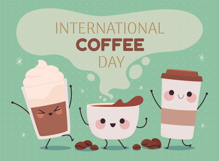 international coffee dayのイラスト素材