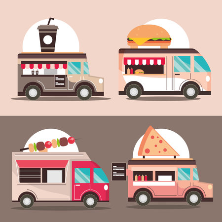 icons food truckのイラスト素材