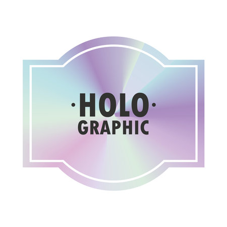 holographic badge styleのイラスト素材