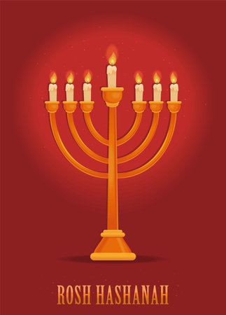 rosh hashanah jewish celebrationのイラスト素材