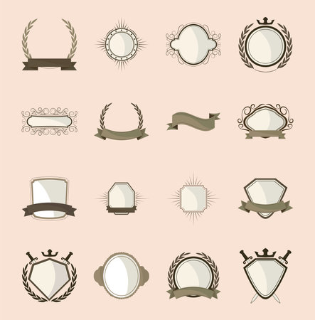 icons labels design elementsのイラスト素材