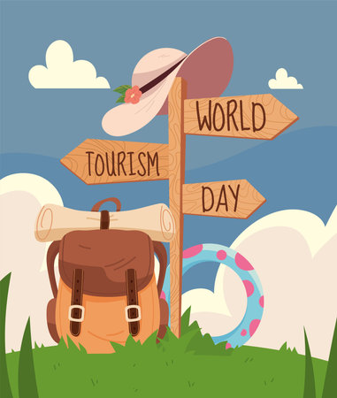 world tourism day, desingのイラスト素材