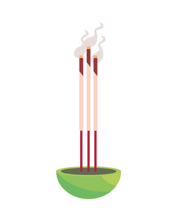 burning incense sticksのイラスト素材