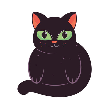 cute black catのイラスト素材