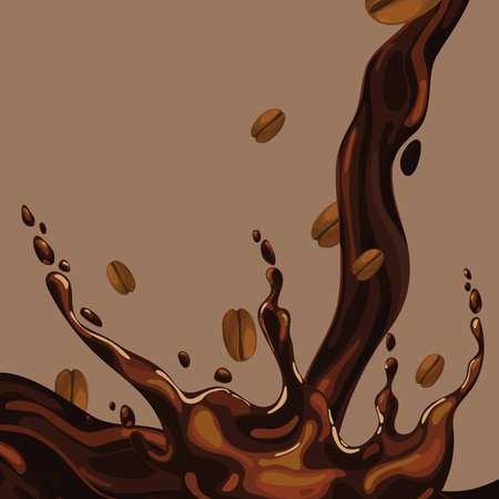 splash and grains coffeeのイラスト素材