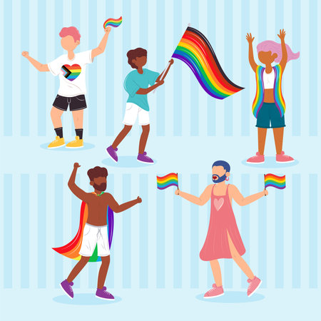 people pride lgbt movement, setのイラスト素材