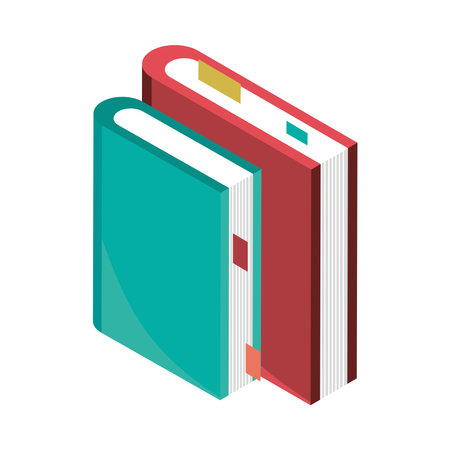 isometric books schoolのイラスト素材