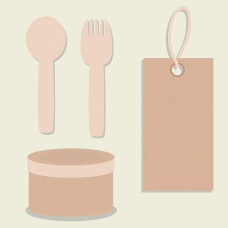 set of eco packagingのイラスト素材