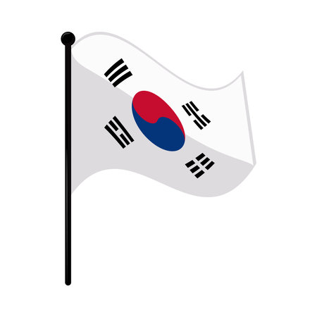 korean flag nationalのイラスト素材