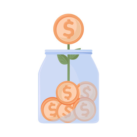 saving and investing money growthのイラスト素材