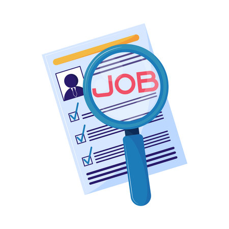 job search cv and loupeのイラスト素材