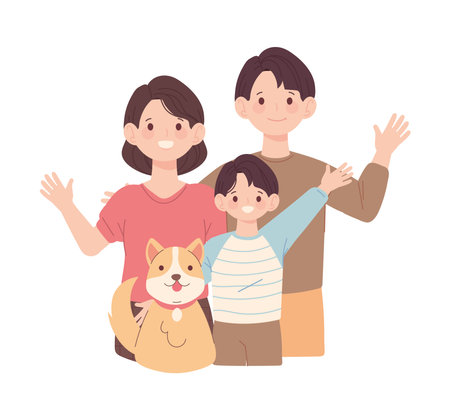 korean family portraitのイラスト素材