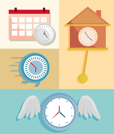 icons, time clockのイラスト素材