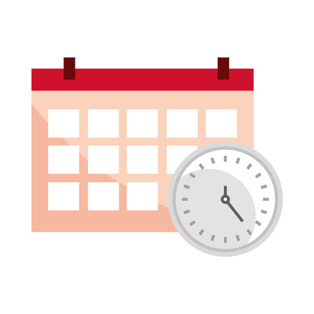 time clock and calendarのイラスト素材