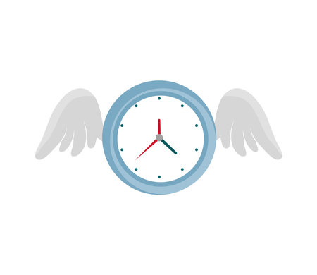 time clock with wingsのイラスト素材