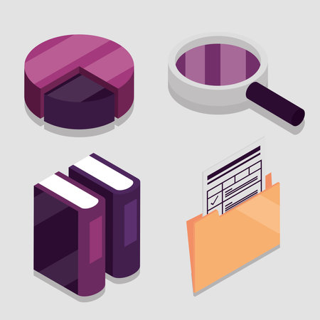 isometric social security, iconsのイラスト素材