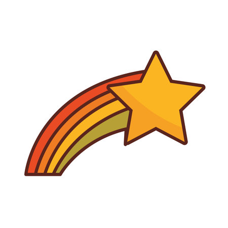 shooting star cartoon retroのイラスト素材