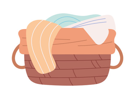 basket with clothesのイラスト素材