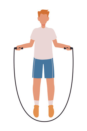 man with skipping ropeのイラスト素材