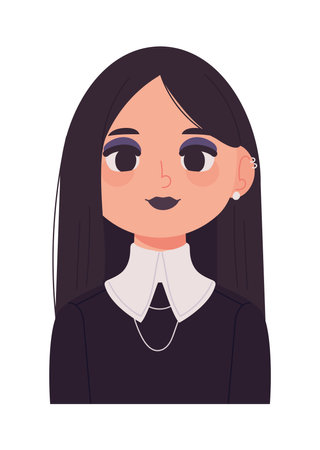 woman with long hair avatarのイラスト素材