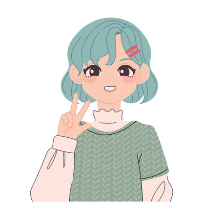 cute girl cartoonのイラスト素材