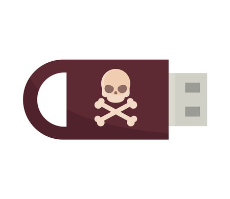 flash drive virus cyber fraudのイラスト素材