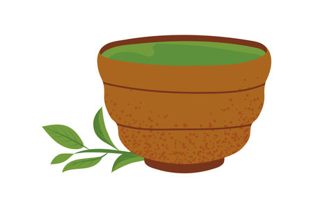 matcha tea beverageのイラスト素材