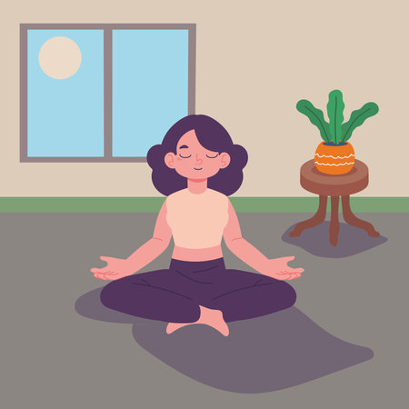 woman practicing yogaのイラスト素材