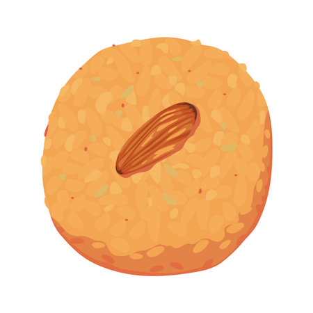 cookie with almond iconのイラスト素材