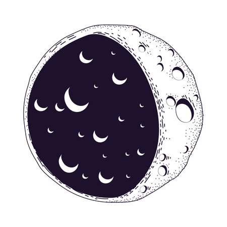 space moon galaxyのイラスト素材