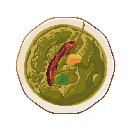 indian soup with chili pepperのイラスト素材