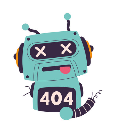 robot with 404 errorのイラスト素材