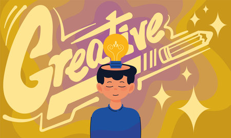 creative man with ideaのイラスト素材