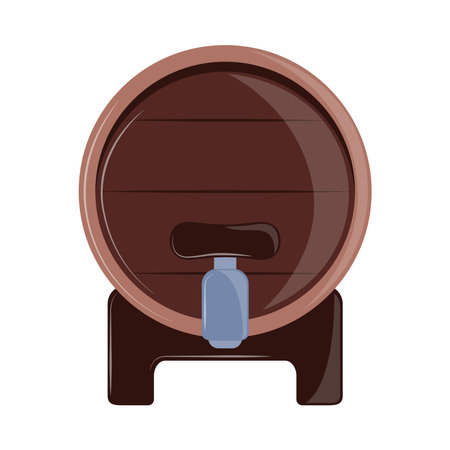 wine barrel with tapのイラスト素材