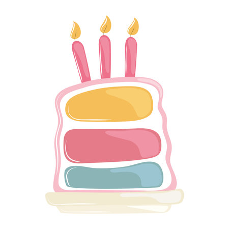 birthday cake with candlesのイラスト素材