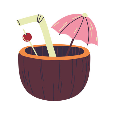 cocktail with umbrellaのイラスト素材