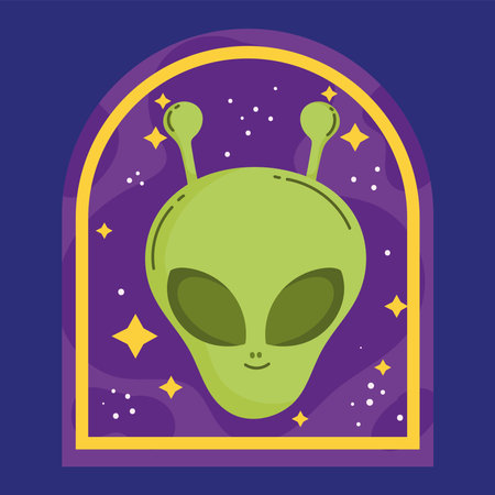 space alien cartoonのイラスト素材
