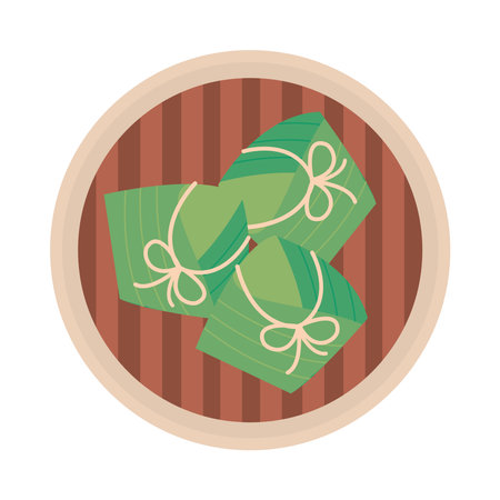 zongzi in a dishのイラスト素材