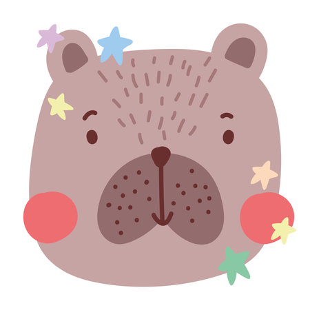 bear head animalのイラスト素材