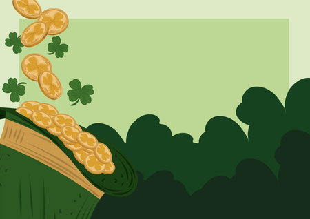 st patricks day hat and coinsのイラスト素材