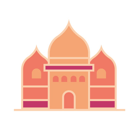 arabic mosque buildingのイラスト素材