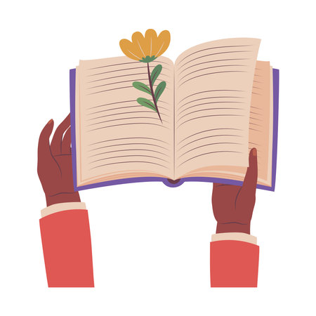 hands and book, book dayのイラスト素材