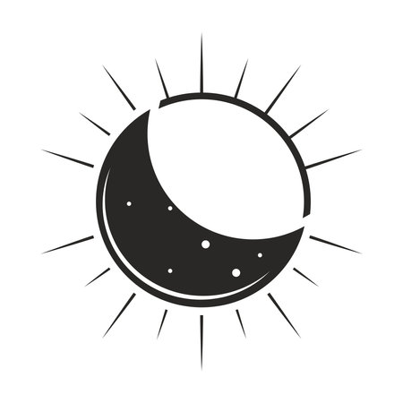 moon and sun esoteric colorlessのイラスト素材
