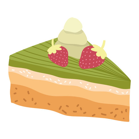 matcha slice cakeのイラスト素材