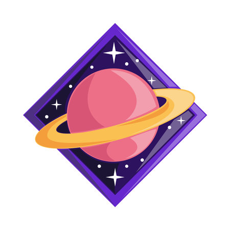 planet space badgeのイラスト素材